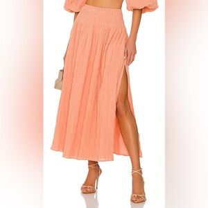 SOVERE MSRP 179 Mercy Maxi Skirt in Apricot Size small festival boho indie